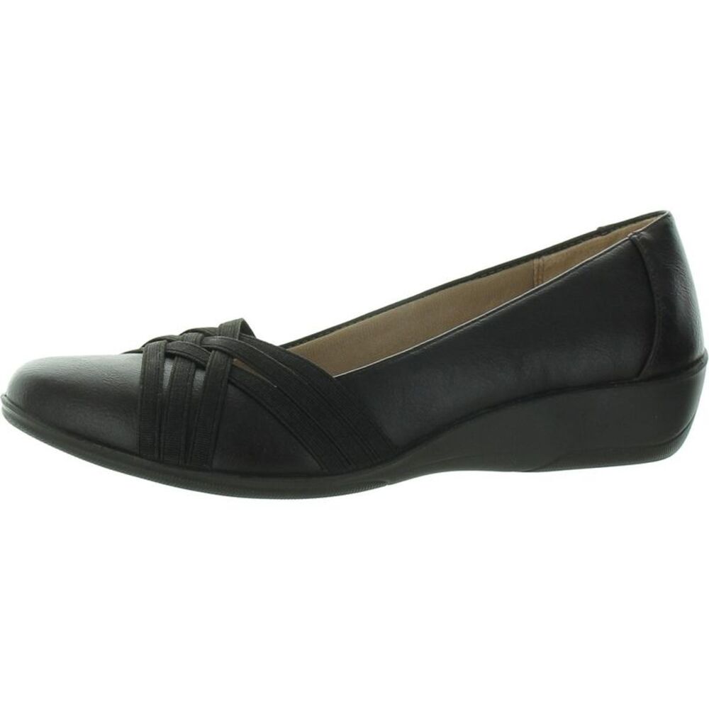 LifeStride Womens Incredible 2 Brown Faux Leather Ballet Flats Shoes New